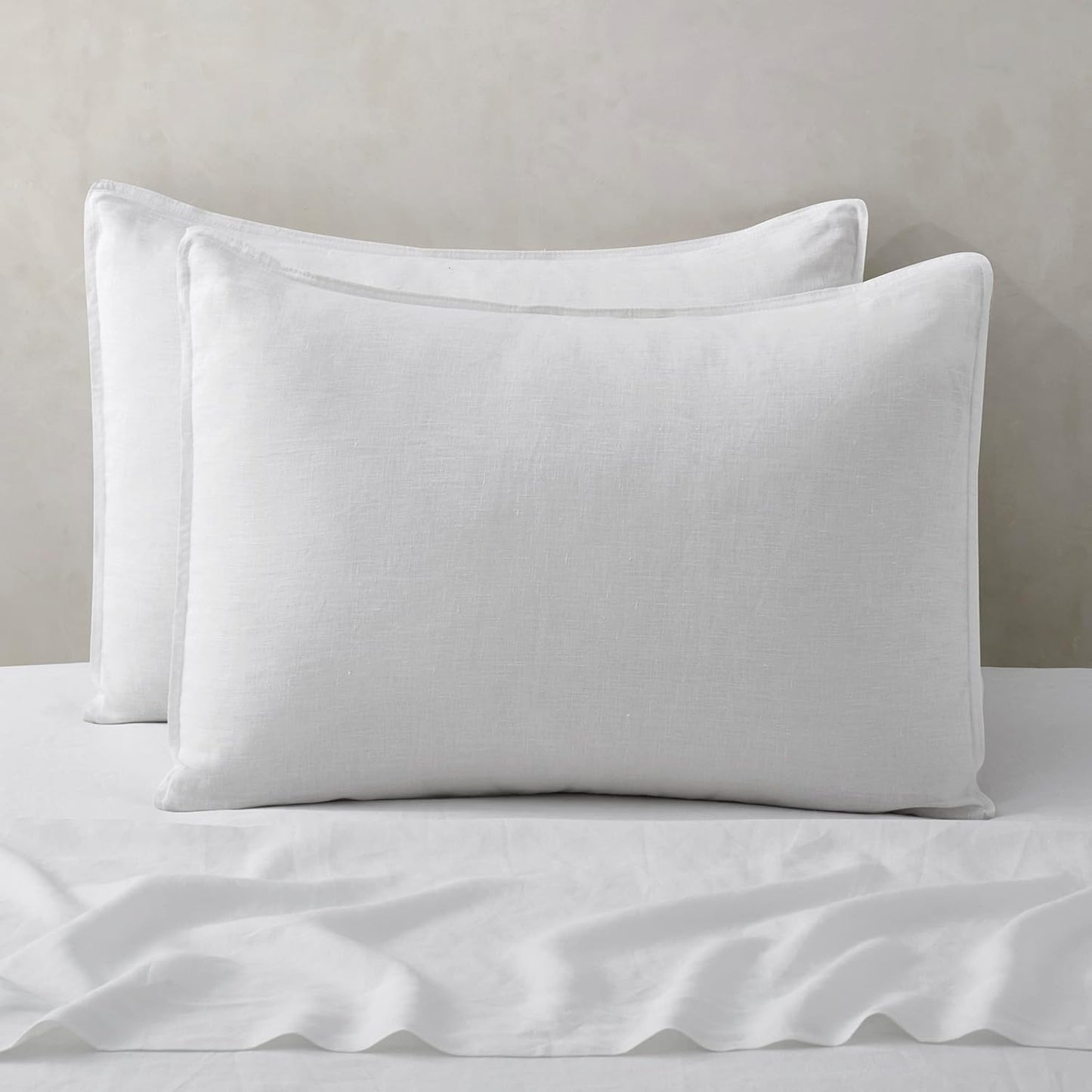 Linen Pillow Cases King Sham Set of 2 for Ultimate Comfort