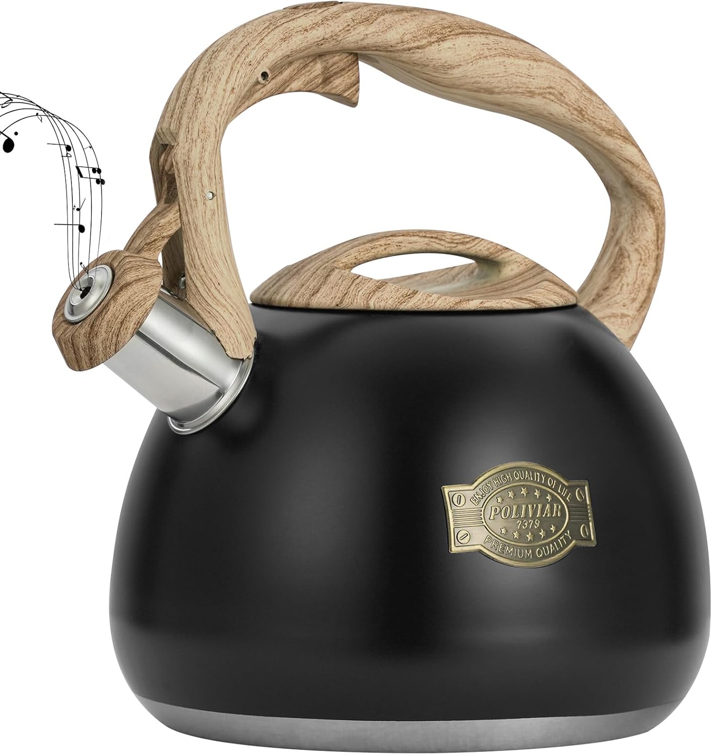 POLIVIAR 2.7 Quart Stovetop Tea Kettle with Whistle Feature