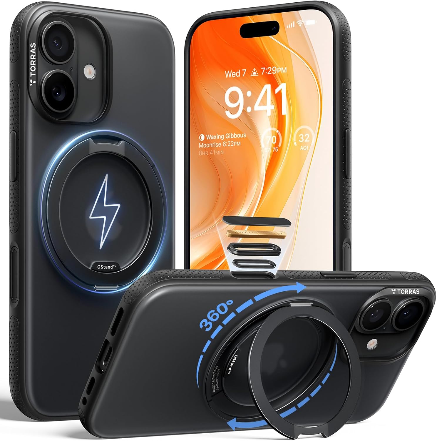 TORRAS 360 Magnetic Stand for iPhone 17 Case - Ultimate Protection