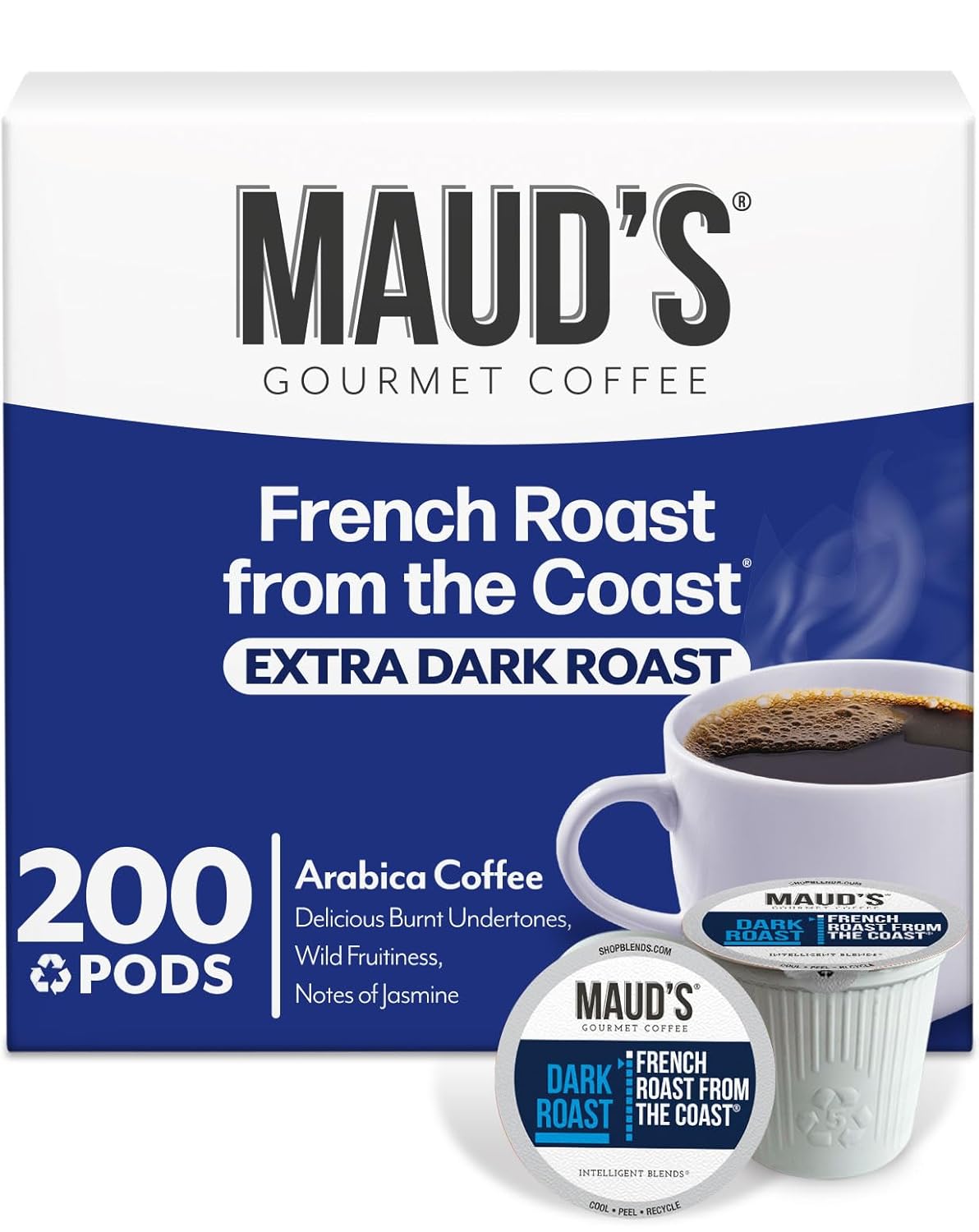 Maud's French Roast Coffee Pods - Dark Roast Coffee 200 ct