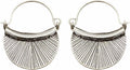 Sterling Silver Crescent Boho Hoop Earrings - Lightweight Style