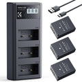 NP-W126 NP-W126S 3-Pack Batteries with 3-Slot Charger - Extended Power