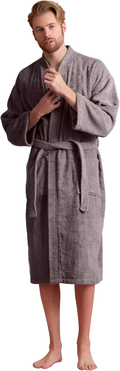 Soft Touch Linen Men's Robe - Turkish Terry Bathrobe for Comfort