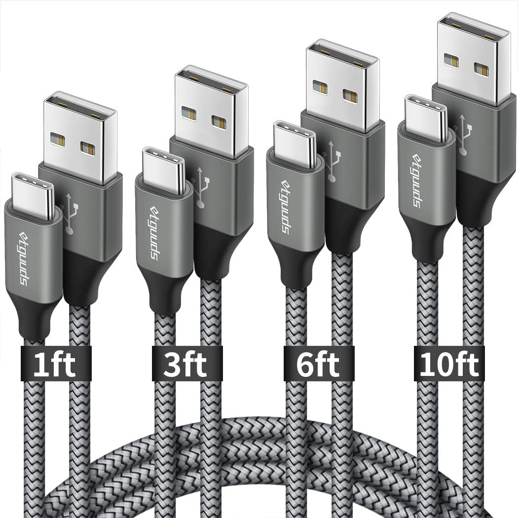 Fast Charge 4-Pack USB C Cables for Samsung Galaxy & LG
