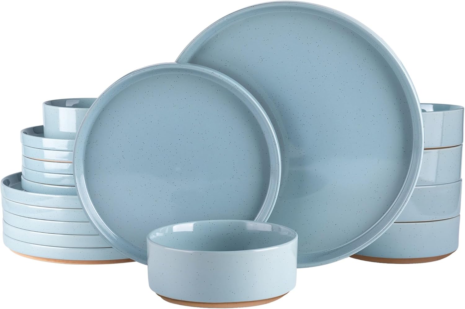 AmorArc Ceramic Dinnerware Set for 6 - Rustic Speckled Design