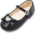 Mary Jane Front Bow Rhinestone Buckle Ballerina Flat - Toddler/Little