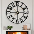 LEIKE Large Wall Clock 20 in - Silent Retro Metal Design
