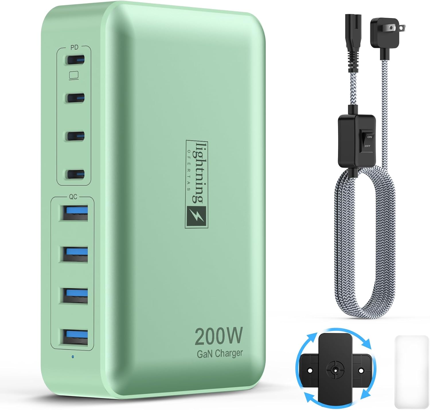 8-Port Multiple Charger Station 200W for Fast Device Charging