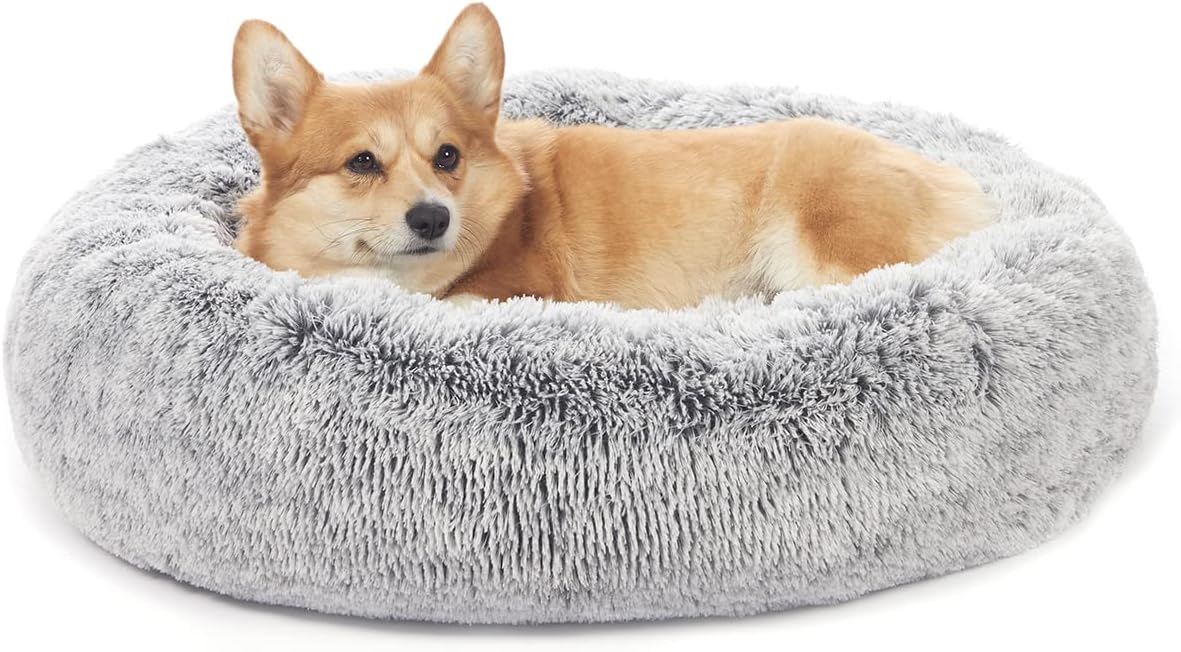 Calming Donut Dog Bed for Medium Dogs - Soft & Cozy Design