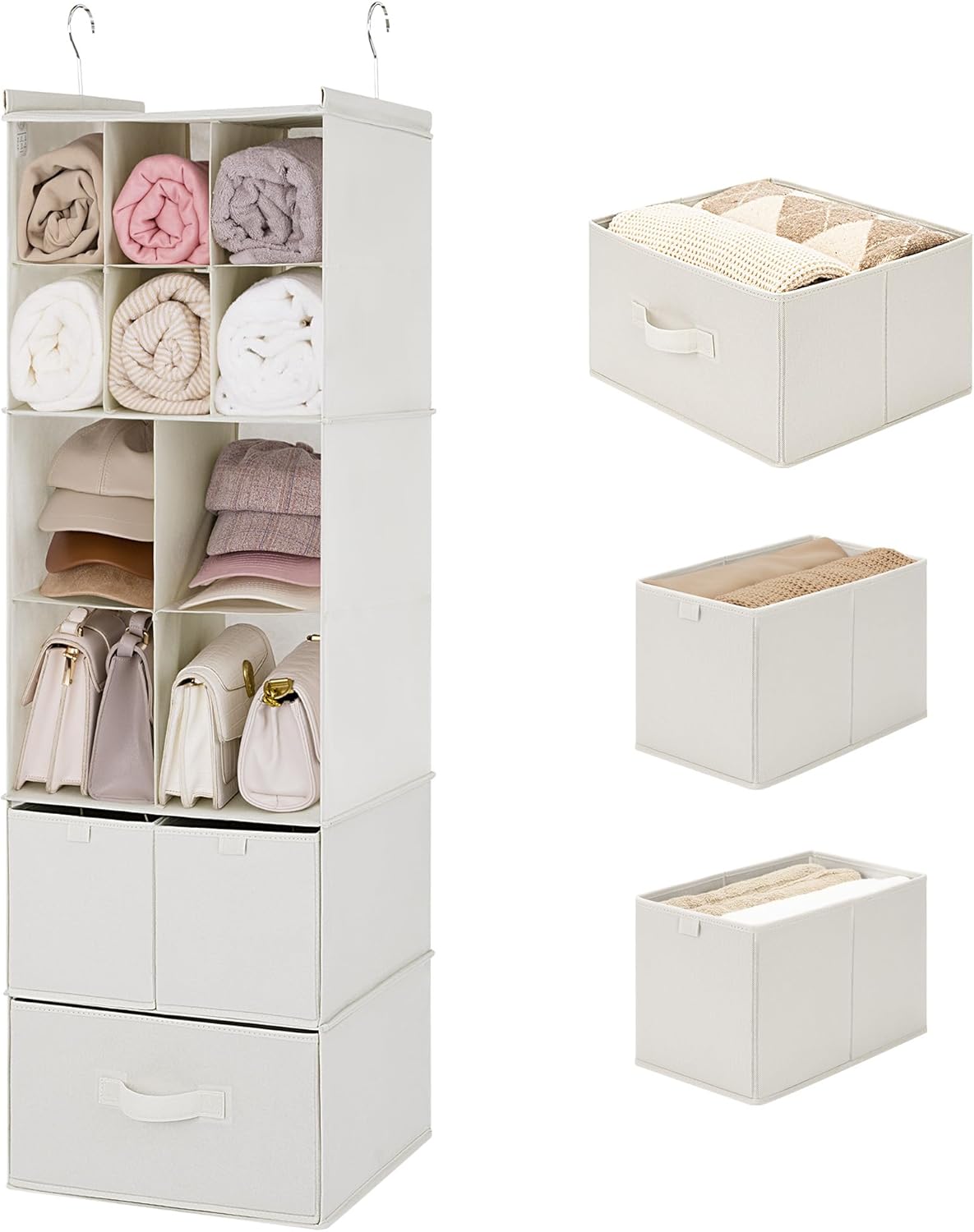 Hanging Closet Organizer with Drawers for Efficient Storage
