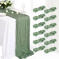Cheesecloth Table Runner 12 Pack 10ft Sage Green - Boho Sheer Decor