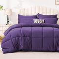 Love's cabin Twin Comforter Set Dark Purple - All Season 5-Piece Bed