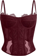 Corset Tops For Women Going Out Lace Mesh Crop - Flattering Fit