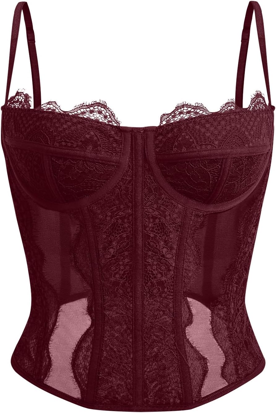 Stylish Corset Tops for Women: Lace Mesh Date Night Outfits