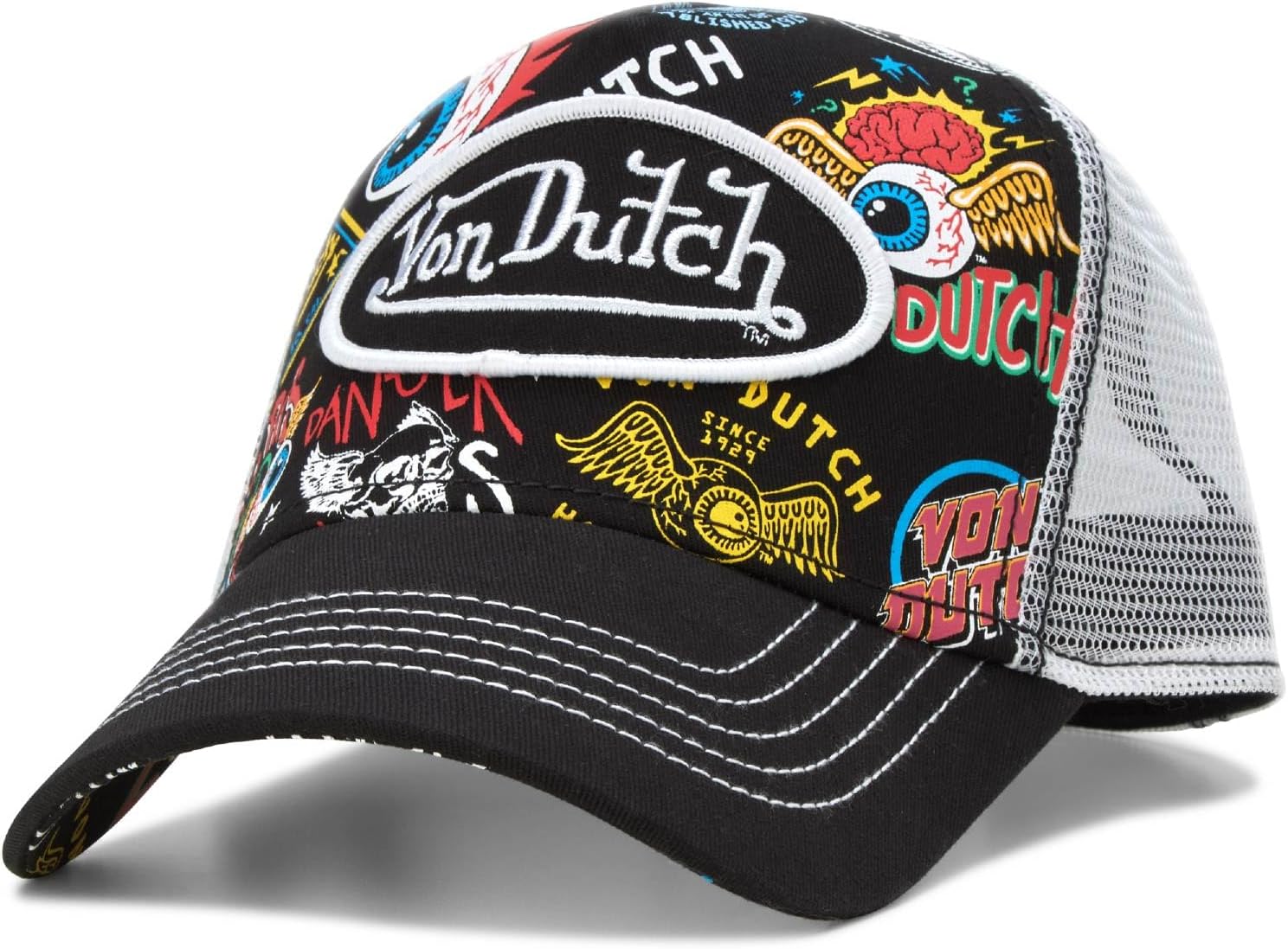 Von Dutch Monogram Trucker Cap - Bold Retro Snapback Style