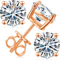 Moissanite Stud Earrings Screw Back 6mm 0.8ct Pair - Secure Sparkle