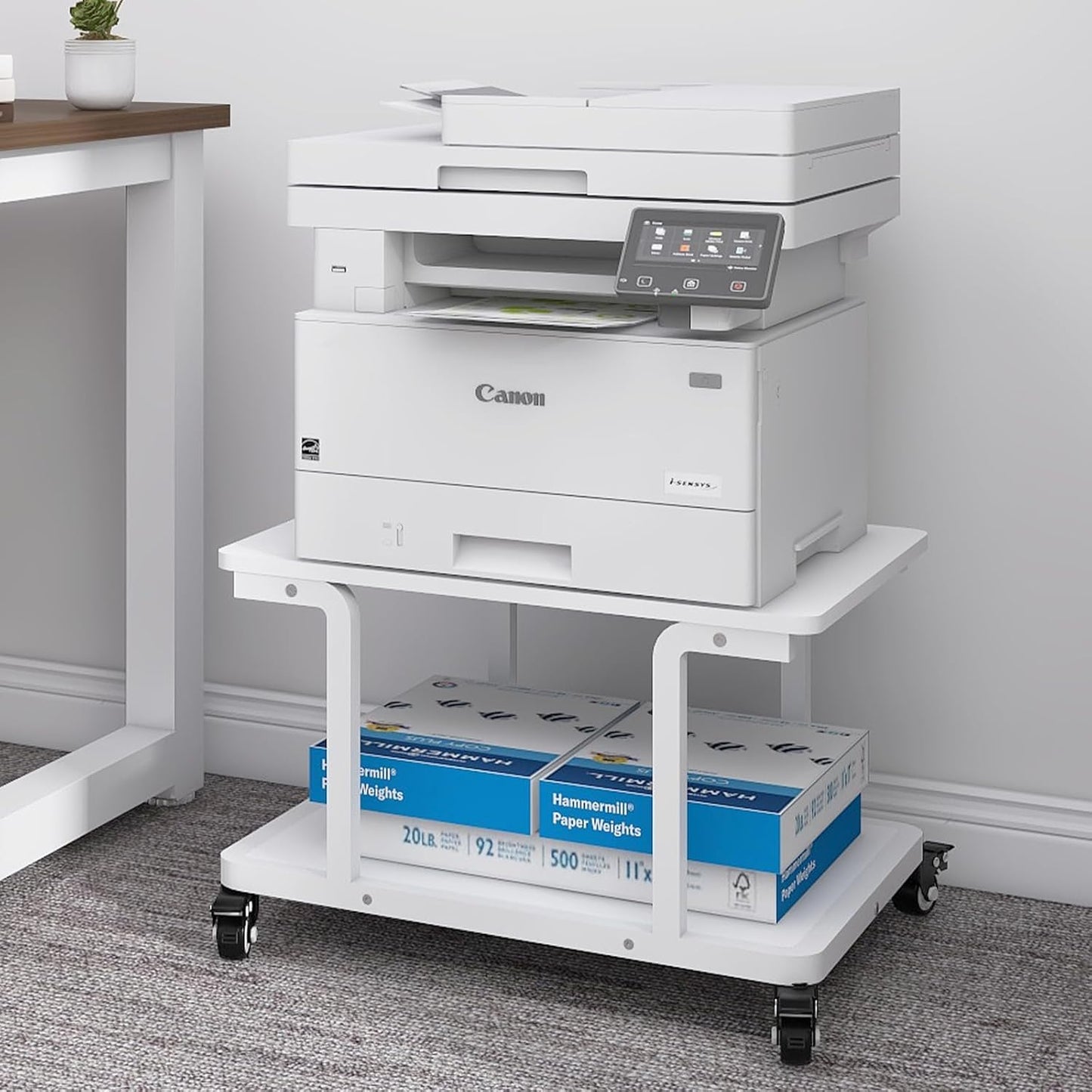 Natwind 2 Tier Laser Printer Stand for Home Office on Wheels