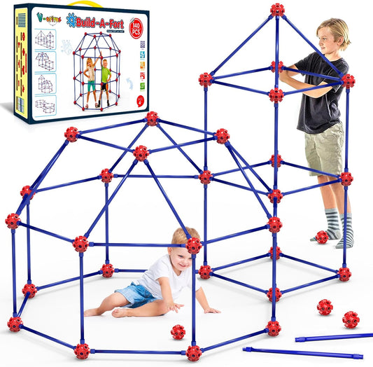 V-Opitos Fort Building Kits for Kids - 140 PCS STEM Fun