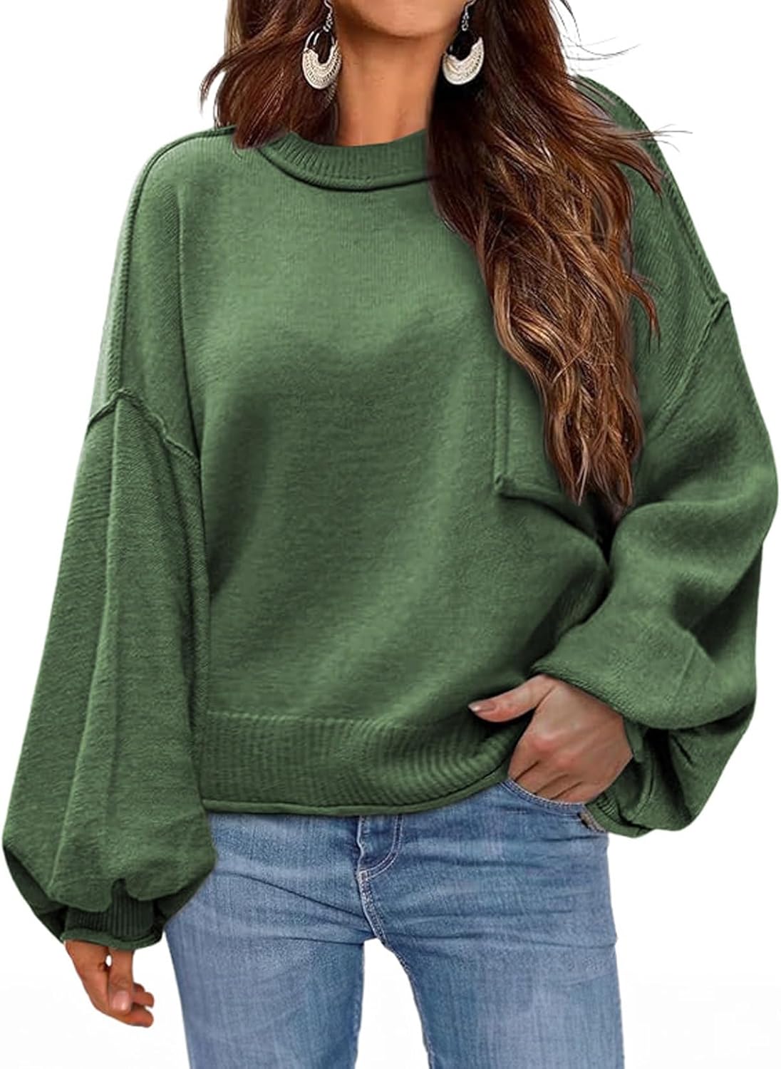 Dokotoo Women's Casual Pullover Sweater for Fall and Winter