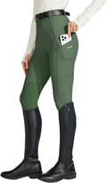 Women's Horse Riding Breeches with Zipper Pockets - Comfortable High