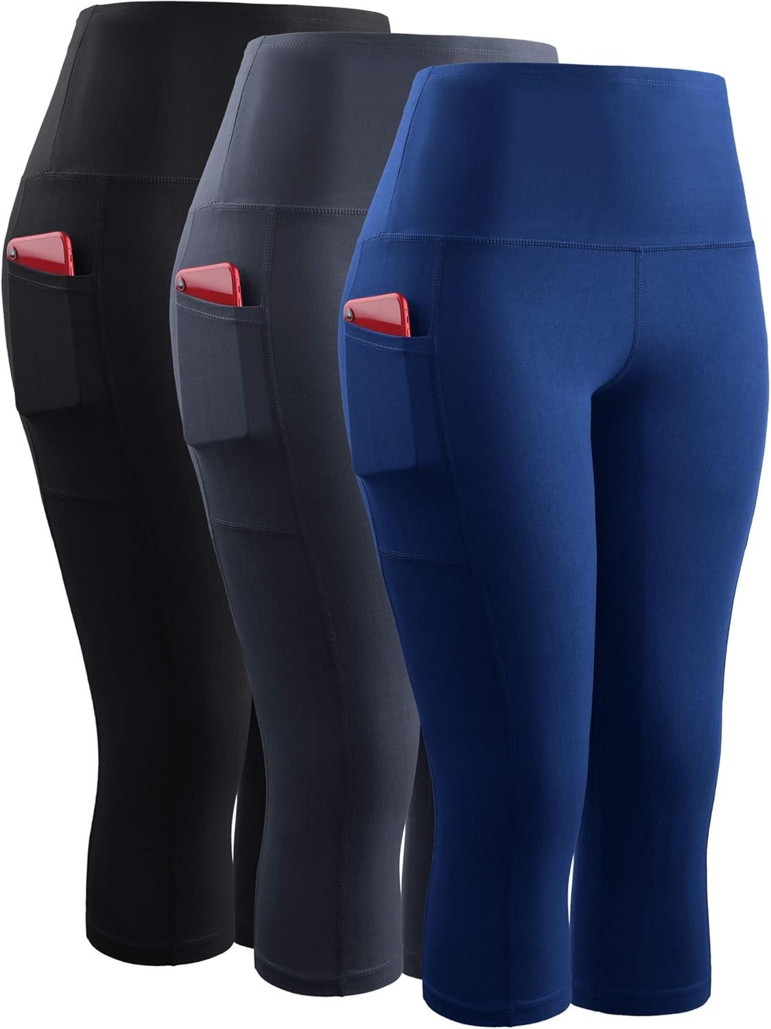 NELEUS Women's Yoga Running Capris for Tummy Control Comfort