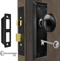 Antique Interior Door Knobs Mortise Lock Set with Skeleton Key