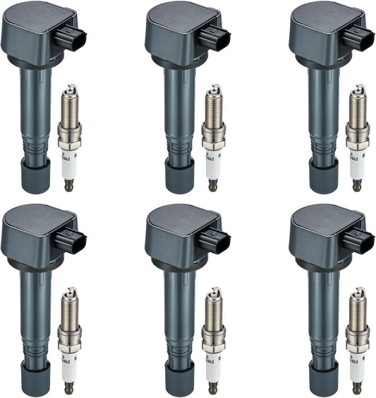 Set of 6 Ignition Coil Pack and Iridium Spark Plugs for Acura