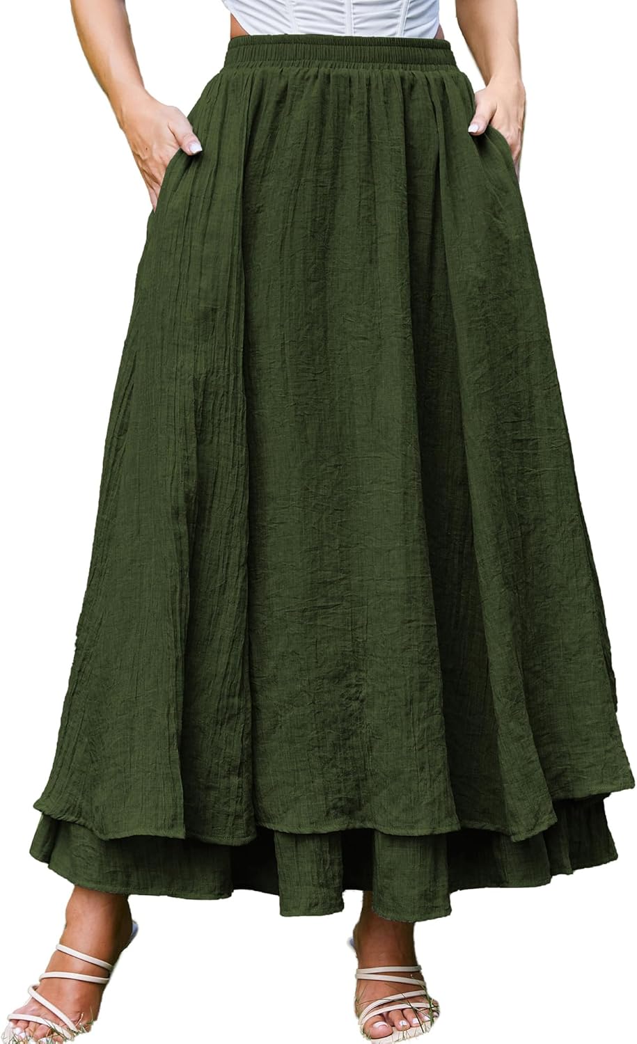 Scarlet Darkness Renaissance Maxi Skirt for Women with Pockets