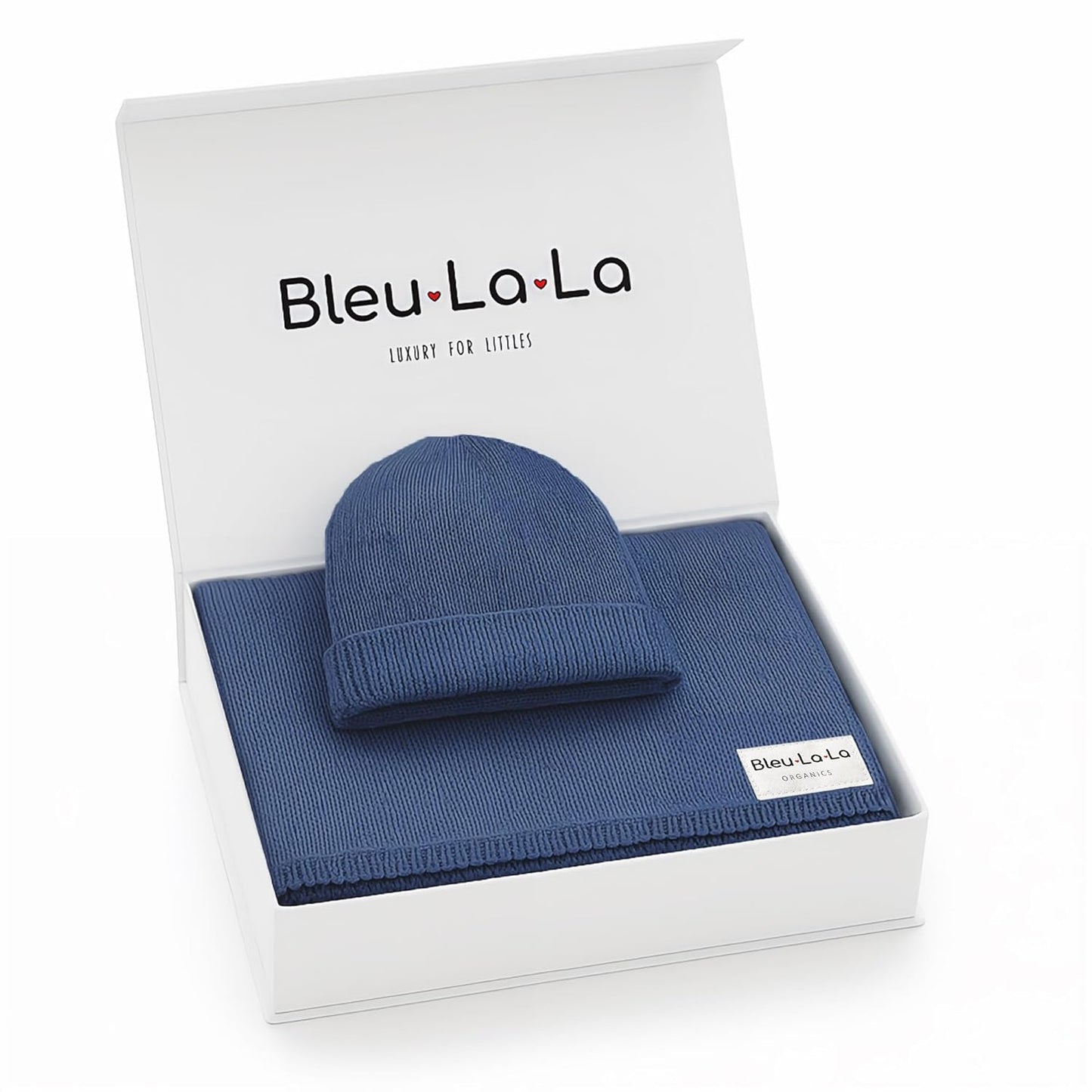 Luxe Collection 100% Organic Cotton Baby Blanket & Hat Set
