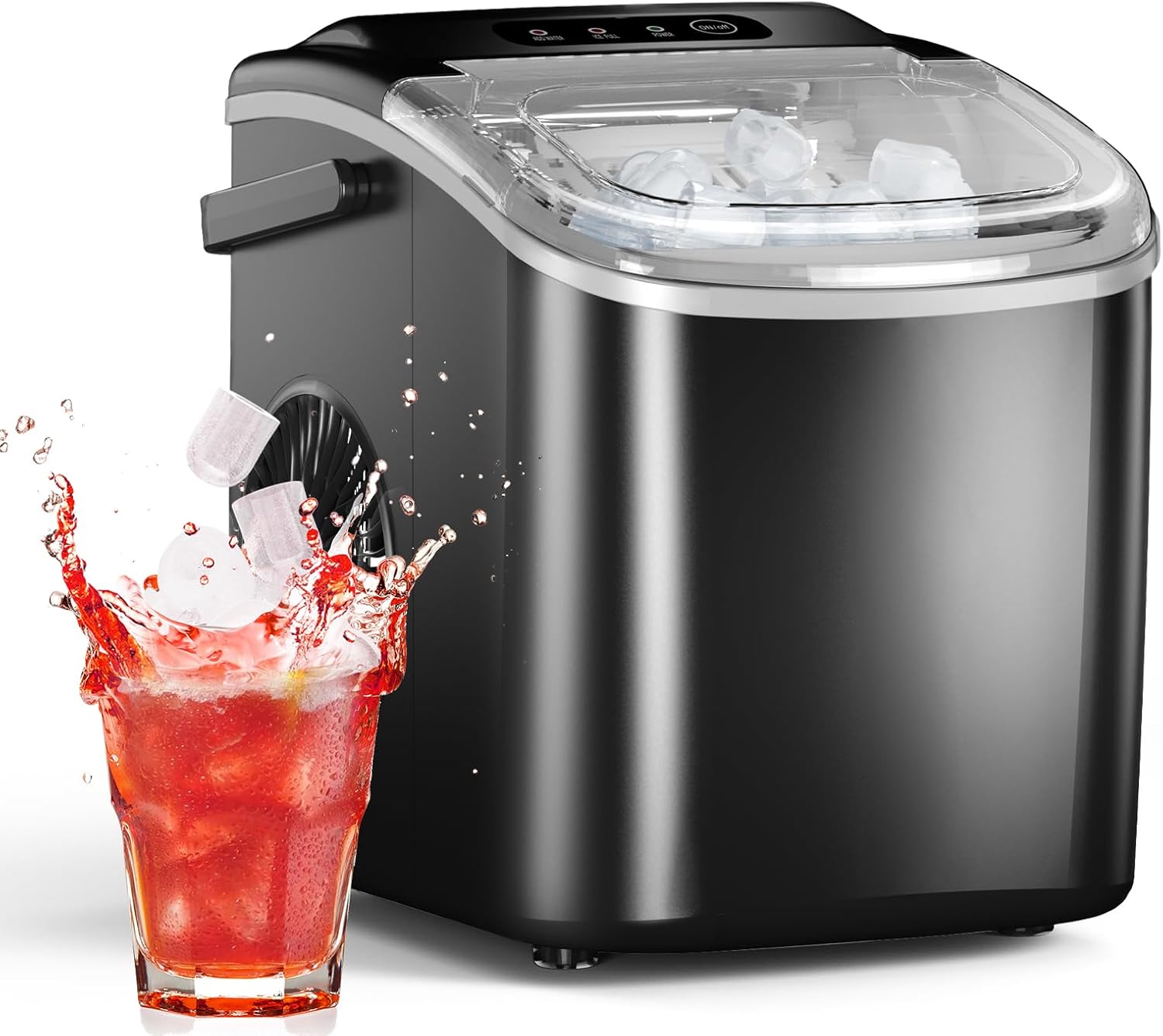 Fast 9pcs Ice in 8mins! Electactic Self-Cleaning Ice Maker
