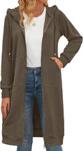 Zeagoo Women's Zip Up Oversized Fleece Long Tunic Hoodie - Cozy