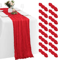 Red Cheesecloth Table Runners 16 Pack 20x120 in - Rustic Sheer Decor