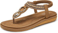 SHIBEVER Womens Sandals Dressy Summer Flat Sandals - Comfortable