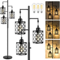 68 in Dimmable Floor Lamp with Metal Cage - Warm 2700K Lighting