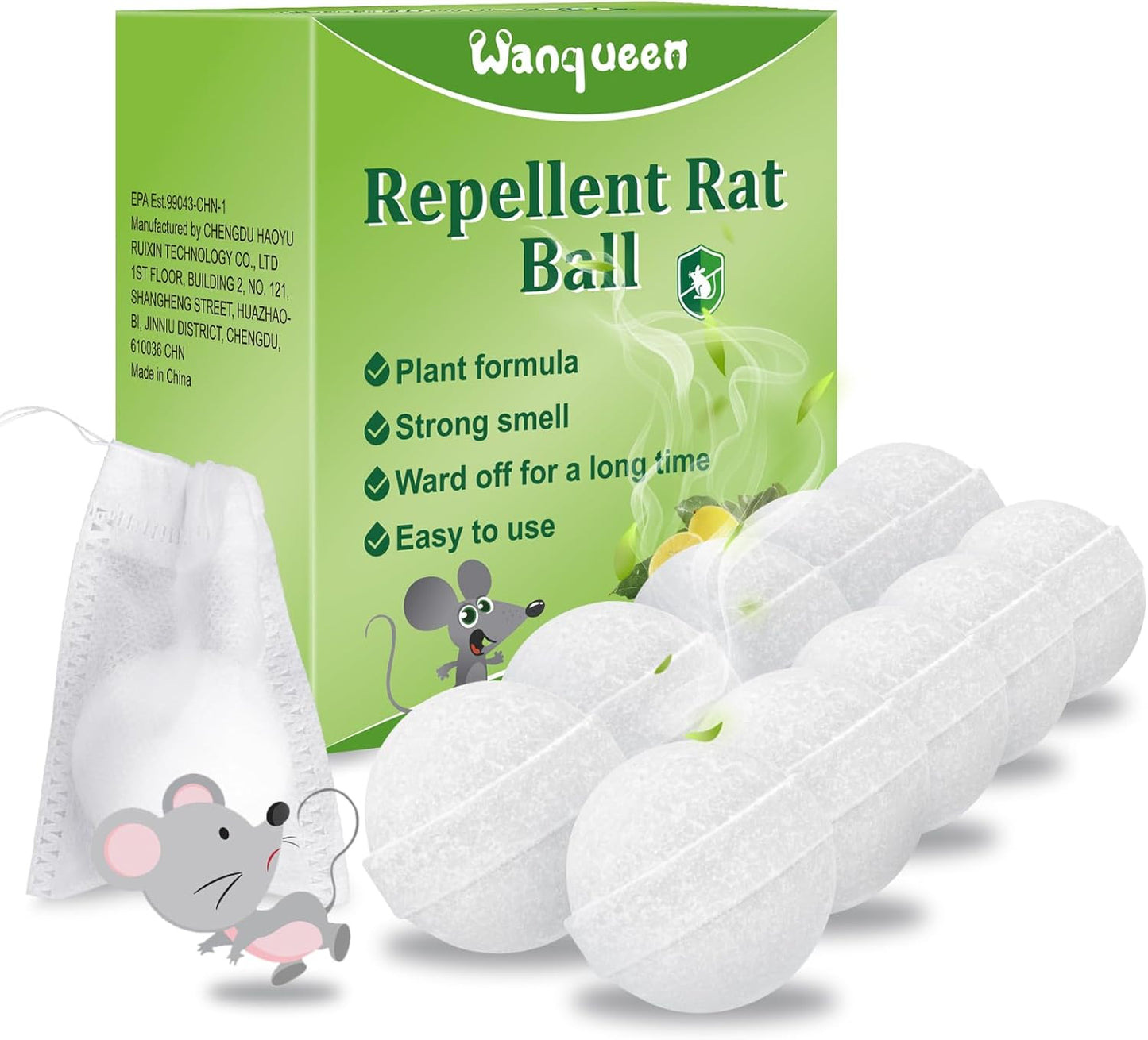 Wanqueen Peppermint Rat Ball Repellent - Pest Control Power!
