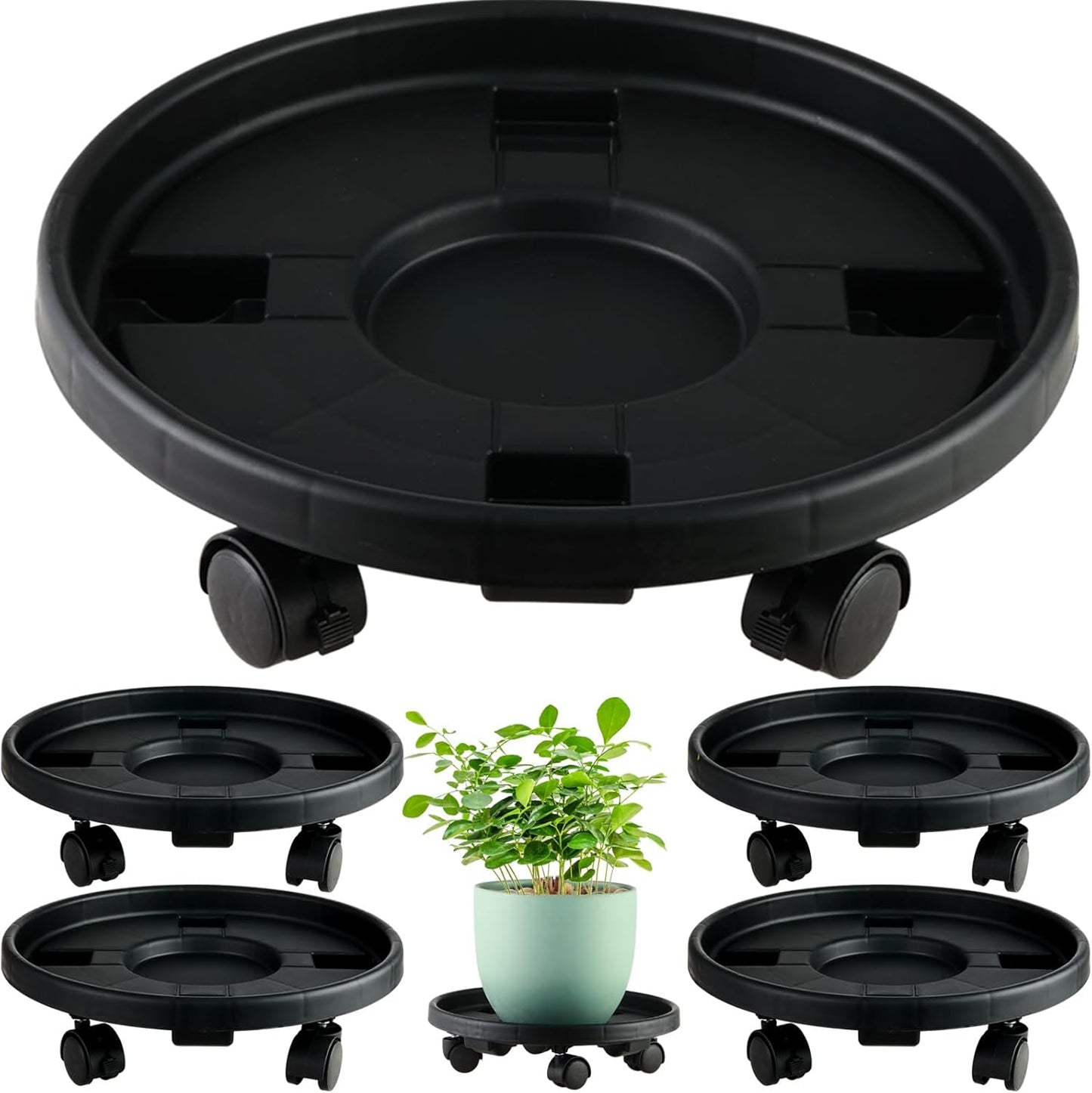 Large Plant Caddy with Wheels - 5 Pack Heavy-duty Plant Movers