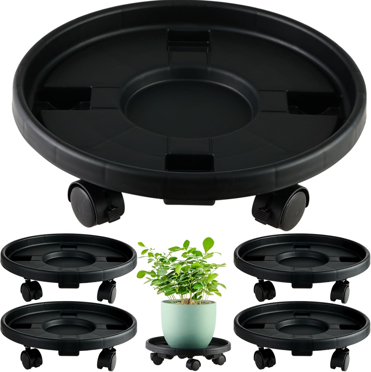 Large Plant Caddy with Wheels - 5 Pack Heavy-duty Plant Movers