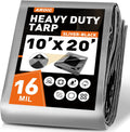 AROIC 10x20FT Heavy Duty Tarp - Waterproof 16 Mil Protection