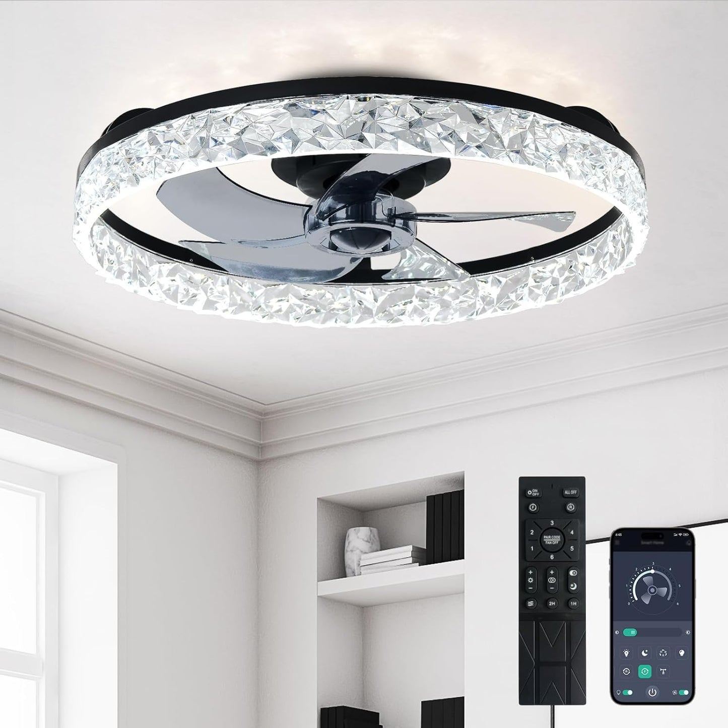 Depuley Modern Ceiling Fan with Light: Stylish 20-Inch Design