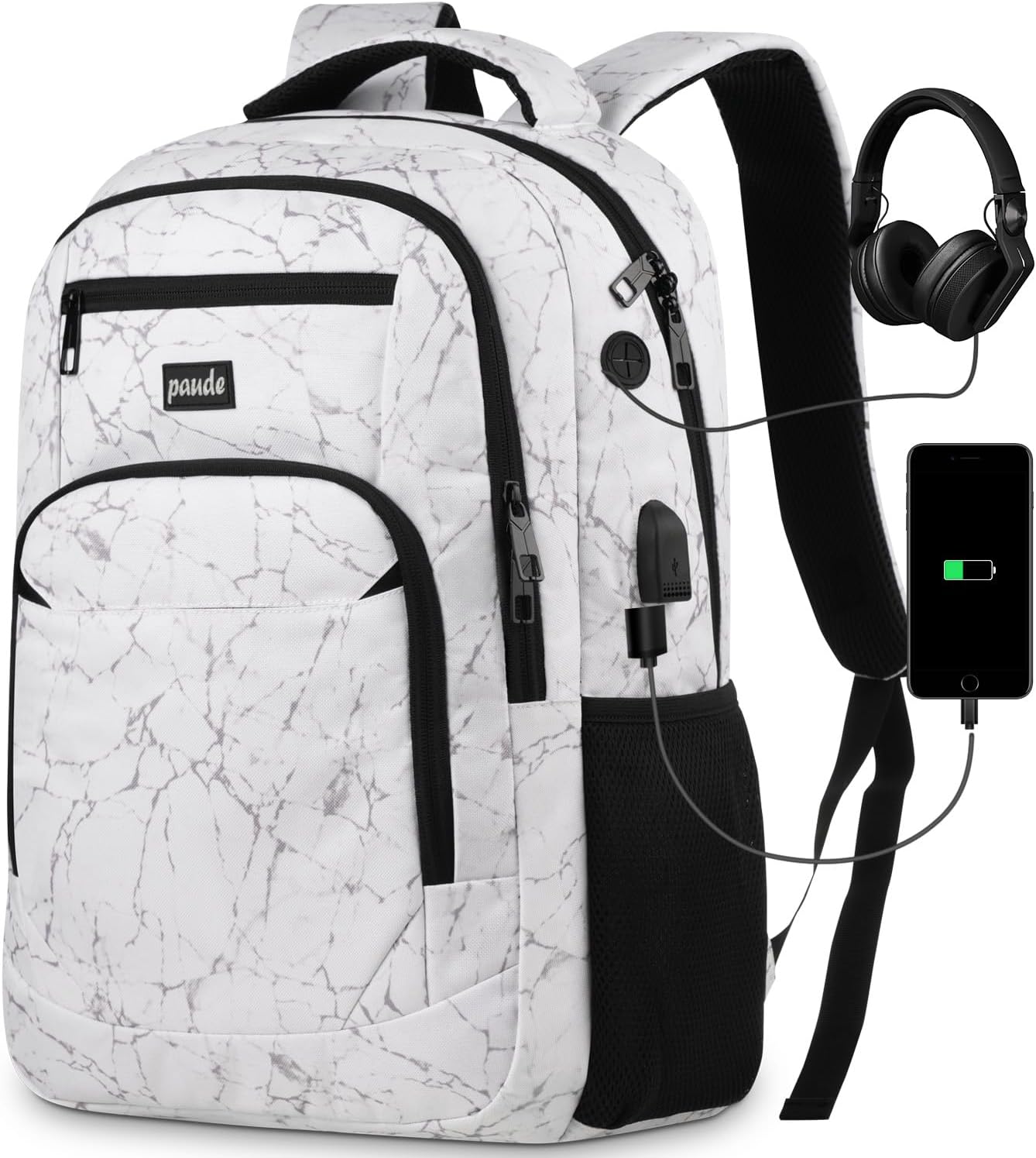 Durable College Backpack with USB Port for Men and Teens
