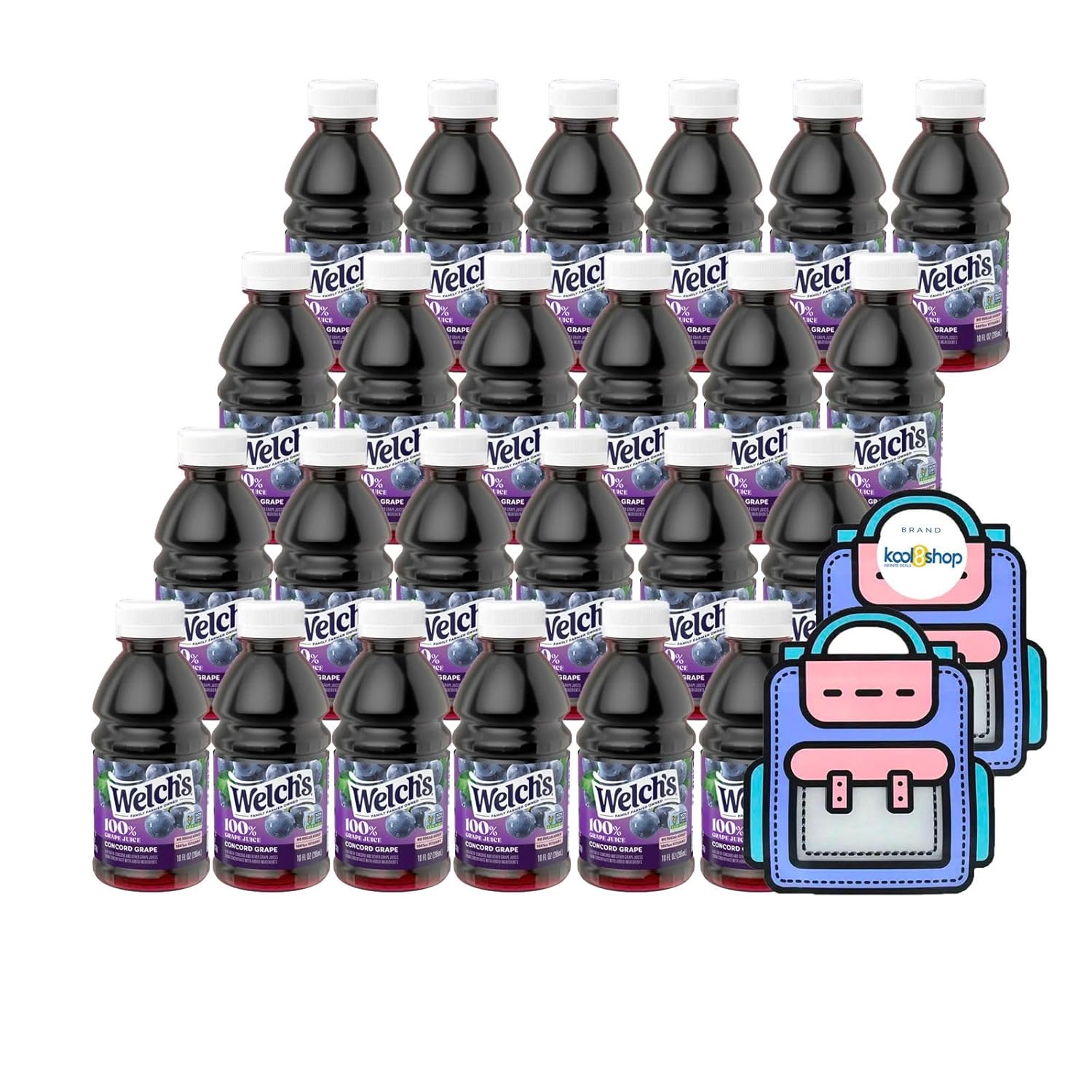 Welchs 100% Concord Grape Juice Drink 24 Pack with Snack Bags