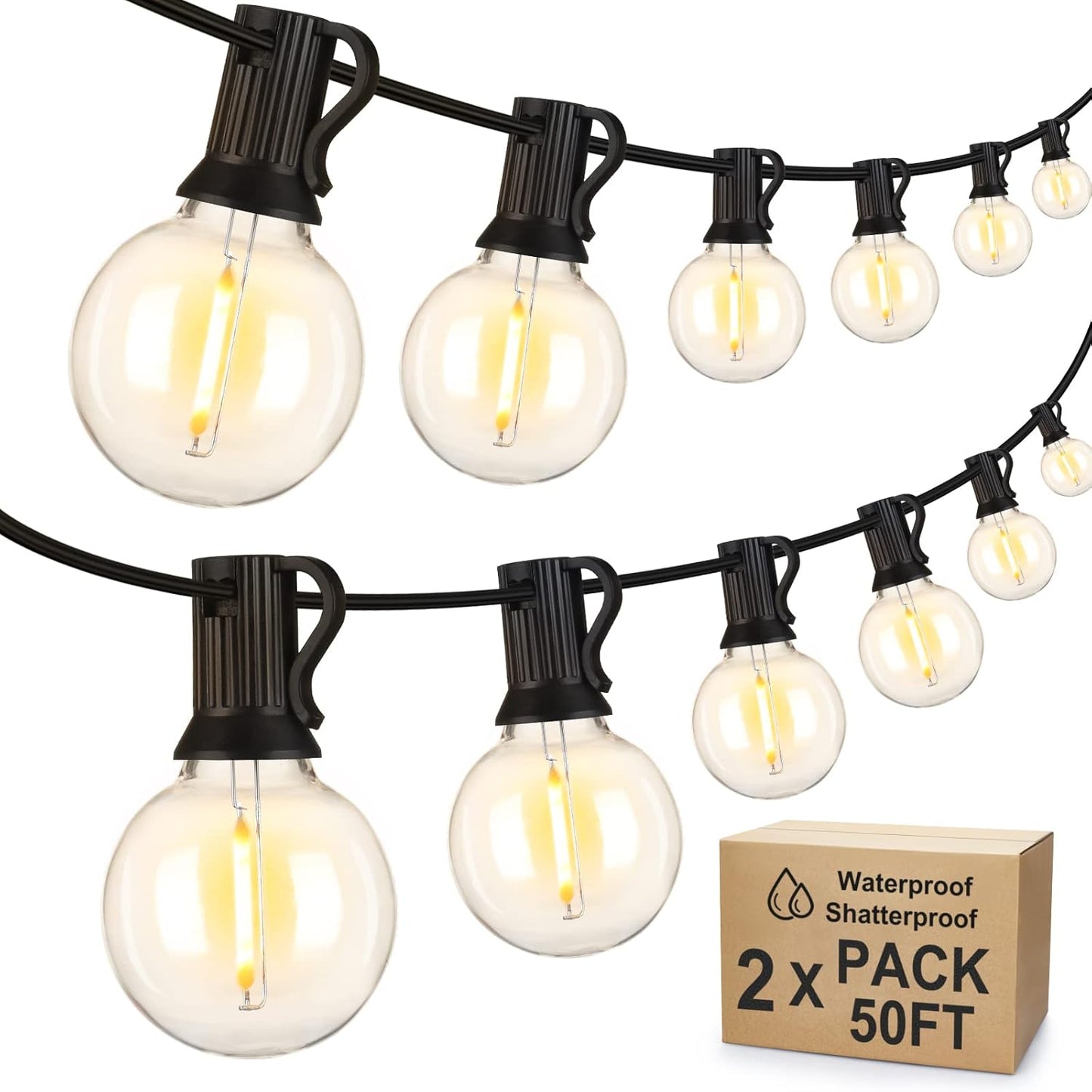 Mlambert 100Ft Outdoor String Lights for Perfect Ambiance