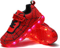YUNICUS Kids LED Flash Spider Sneakers for Boys Girls - USB Recharge