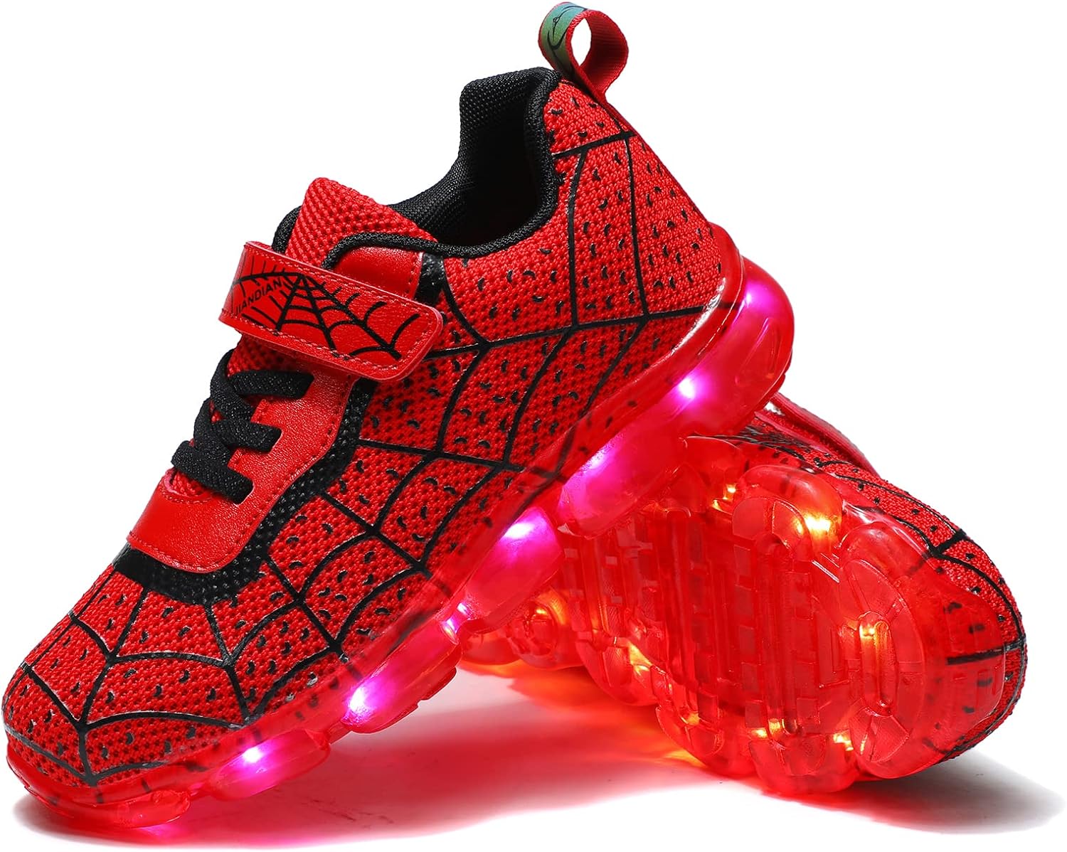 YUNICUS Kids Light Up Shoes with Spider Design for Fun Play