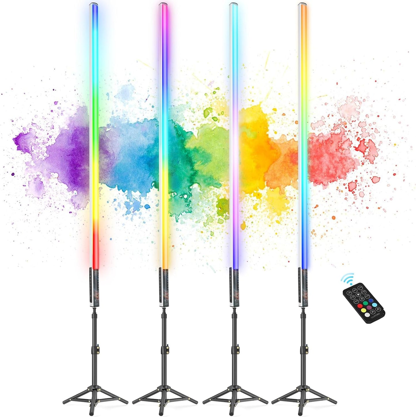 4 Pack 4ft Portable Battery Powered Tube Light for Versatile Use