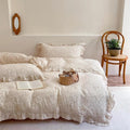 BuLuTu Rabbit Duvet Cover Full Size Kids - Soft Muslin Cotton Ruffle