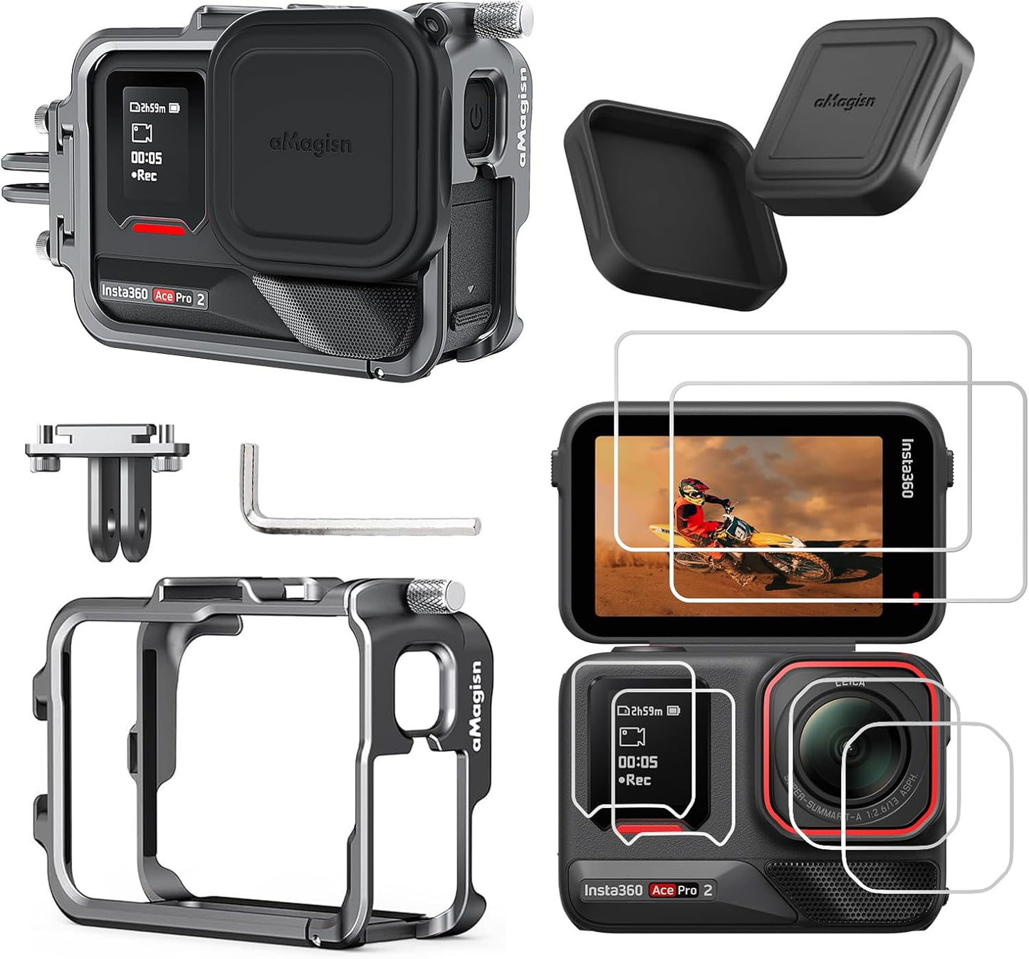 Aluminum Metal Frame Cage Case for Insta360 Ace Pro 2 Camera