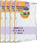 Arm & Hammer Max Allergen & Odor Reduction 14x25x1 Air Filter - 4-Pack
