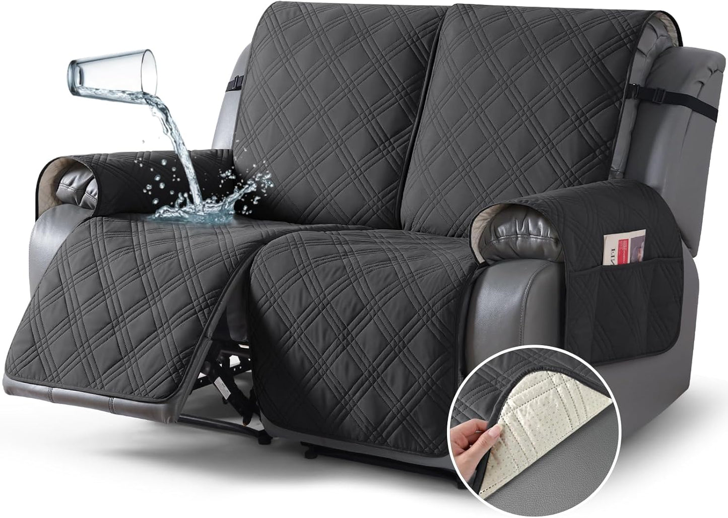 Waterproof Oversized Loveseat Recliner Cover for 2 Seater