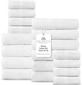100% Cotton Towel Set of 18 White - Soft, Absorbent Hotel-Style